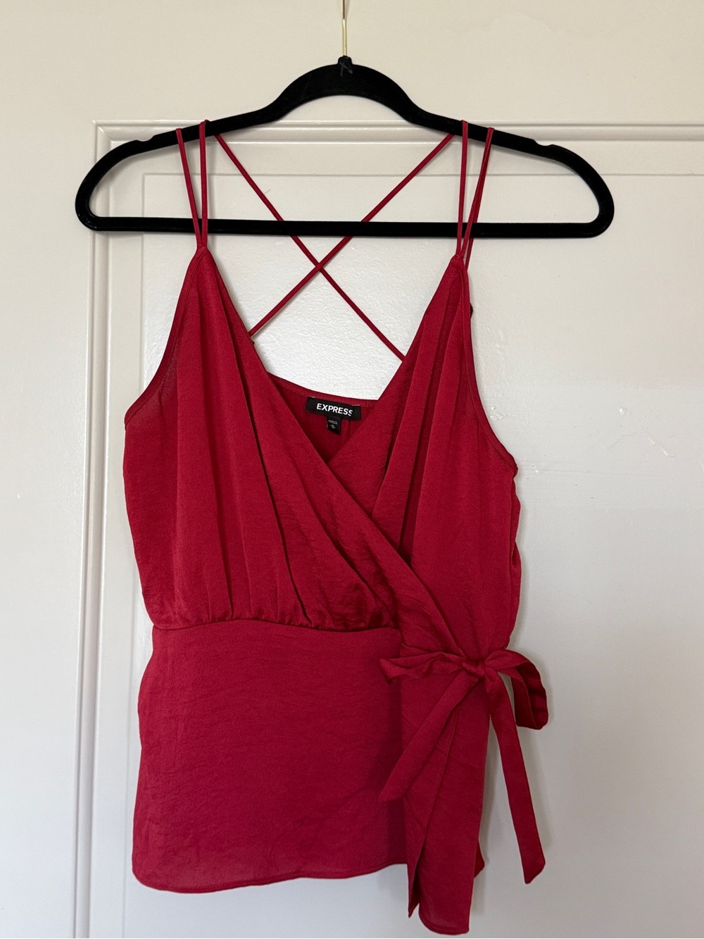 Express Red Wrap Camisole with Crisscross Straps